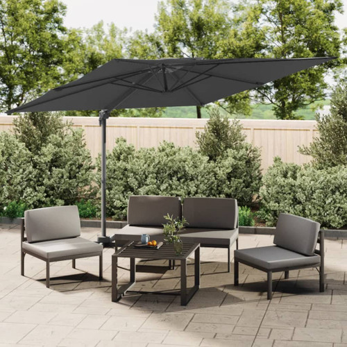 vidaXL Double Top Cantilever Umbrella Anthracite 400x300 cm