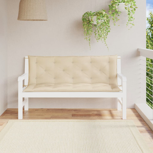 vidaXL Garden Bench Cushions 2 pcs Beige 150x50x7cm Oxford Fabric