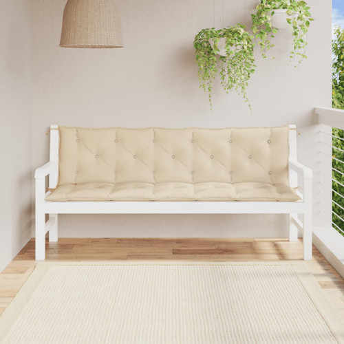 vidaXL Garden Bench Cushions 2 pcs Beige 180x50x7cm Oxford Fabric