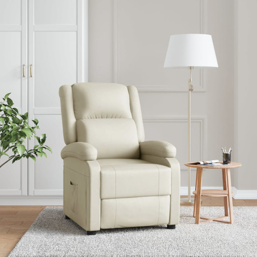 vidaXL Recliner Chair White Faux Leather