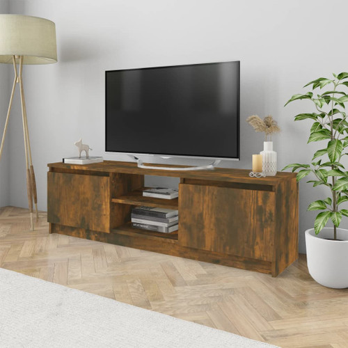 vidaXL TV Cabinet Smoked Oak 120x30x35.5 cm Engineered Wood