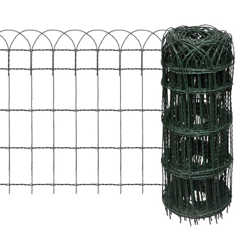 vidaXL Garden Border Fence Powder-coated Iron 10x0.65 m