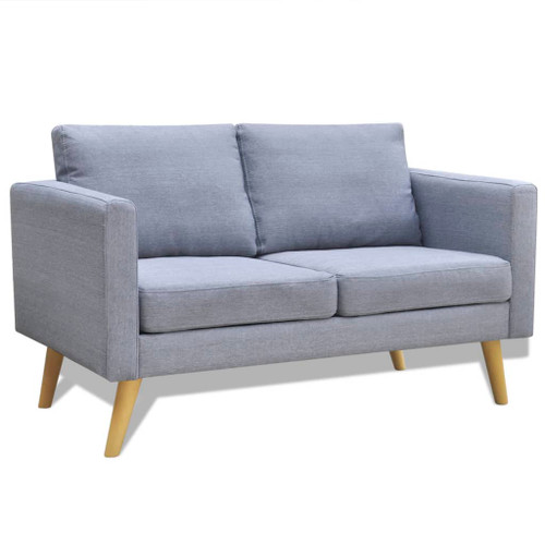 vidaXL Sofa 2-Seater Fabric Light Grey