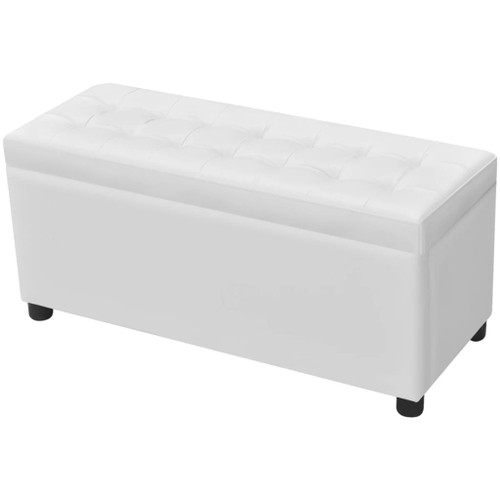 vidaXL Storage Ottoman Artificial Leather White