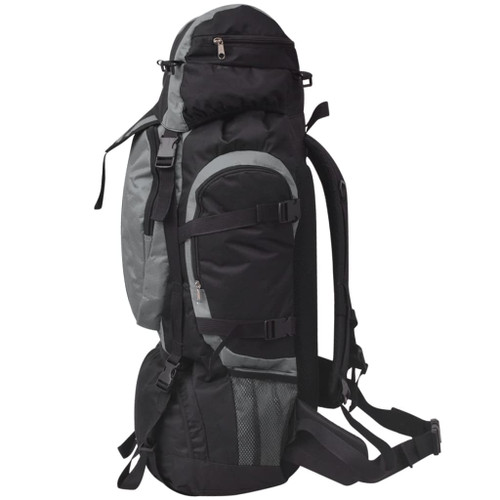 vidaXL Hiking Backpack XXL 75 L Black and Grey