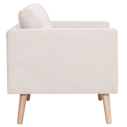 vidaXL 2-Seater Sofa Fabric Cream