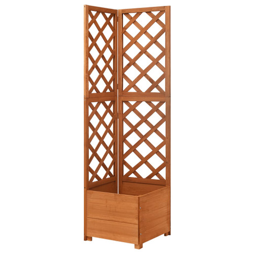 vidaXL Corner Trellis Planter 40x40x150 cm Solid Fir Wood