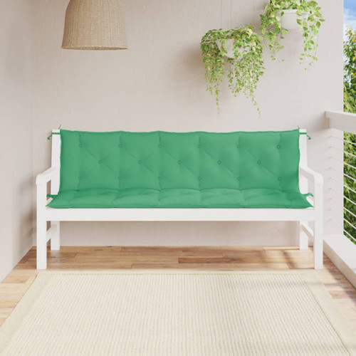 vidaXL Garden Bench Cushions 2 pcs Green 180x50x7cm Oxford Fabric