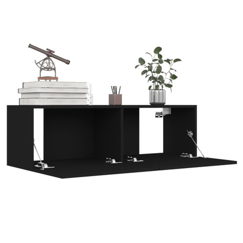 vidaXL TV Cabinets 4 pcs Black 100x30x30 cm Engineered Wood
