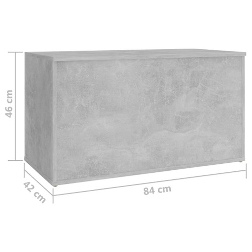 vidaXL Storage Chest Concrete Grey 84x42x46 cm Engineered Wood