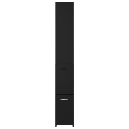 vidaXL Bathroom Cabinet Black 25x26.5x170 cm Engineered Wood