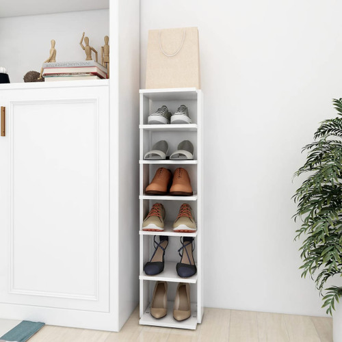 vidaXL Shoe Cabinet White 27.5x27x102 cm Engineered Wood