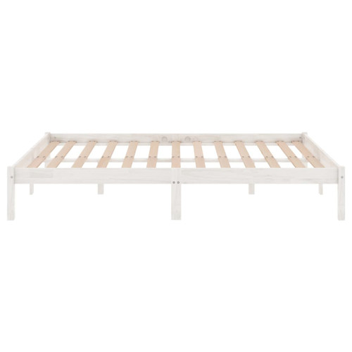 vidaXL Bed Frame without Mattress White Solid Wood King Size