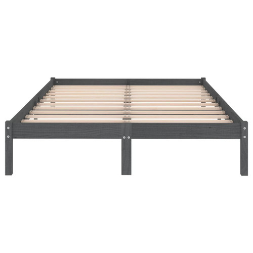 vidaXL 810014 vidaXL Bed Frame without Mattress Grey Solid Wood 120x200 cm