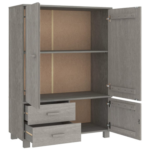 vidaXL Wardrobe HAMAR Light Grey 99x45x137 cm Solid Wood Pine