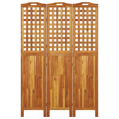 vidaXL 3-Panel Room Divider 121.5x2x180 cm Solid Wood Acacia