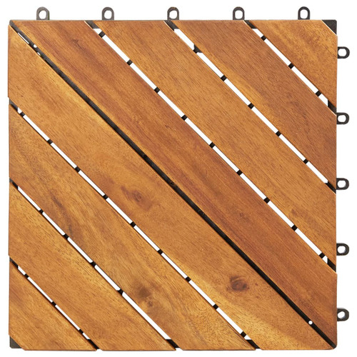 vidaXL Decking Tiles 20 pcs Brown 30x30 cm Solid Wood Acacia