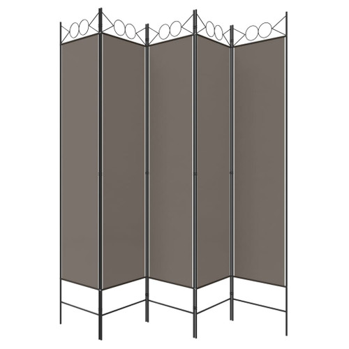 vidaXL 5-Panel Room Divider Anthracite 200x200 cm Fabric