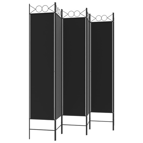 vidaXL 6-Panel Room Divider Black 240x200 cm Fabric