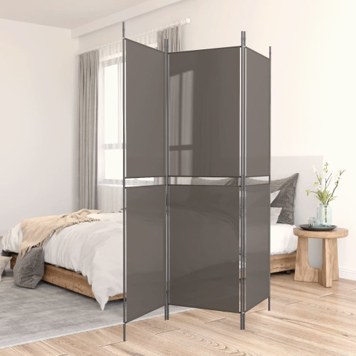 vidaXL 3-Panel Room Divider Anthracite 150x180 cm Fabric