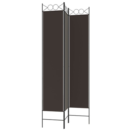 vidaXL 3-Panel Room Divider Brown 120x220 cm Fabric