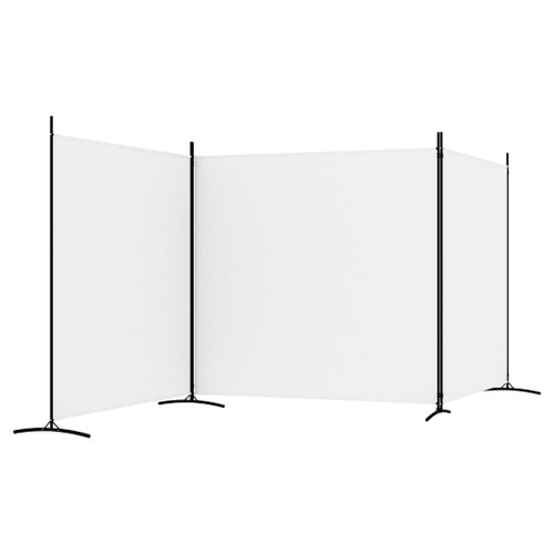 vidaXL 3-Panel Room Divider White 525x180 cm Fabric