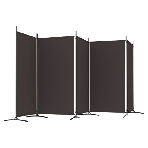 vidaXL 5-Panel Room Divider Brown 433x180 cm Fabric