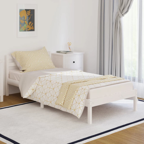 vidaXL Day Bed Solid Wood Pine 90x200 cm White