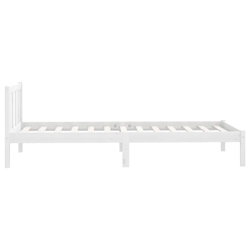 vidaXL 810068 vidaXL Bed Frame without Mattress White Solid Wood 90x200 cm