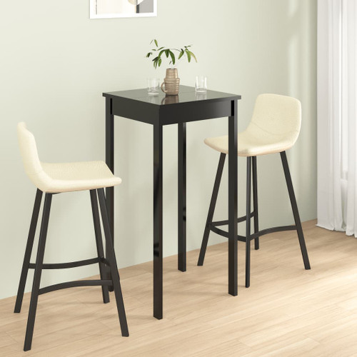 vidaXL Bar Table MDF Black 55x55x107 cm