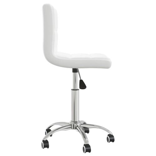vidaXL Swivel Dining Chair White Faux Leather