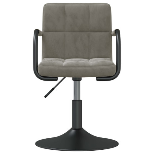 vidaXL Swivel Dining Chairs 2 pcs Light Grey Velvet