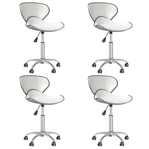 vidaXL Swivel Dining Chairs 4 pcs White Faux Leather