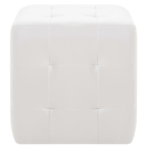 vidaXL Pouffe 2 pcs White 30x30x30 cm Faux Leather