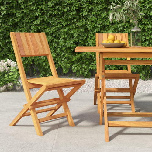 vidaXL Folding Garden Chairs 2 pcs 47x61x90 cm Solid Wood Teak