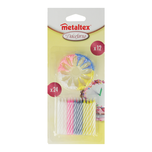 Metaltex Silicone Set of 24 Anniversary Candles Dia 5 mm