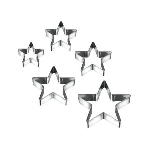 Metaltex Steel Set of 5 Cookie Cutters Stars