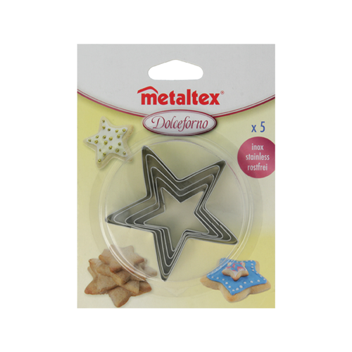 Metaltex Steel Set of 5 Cookie Cutters Stars