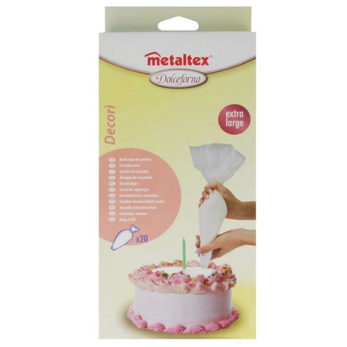 Metaltex Plastic 20 Spare Bags For Cake Decorating 6"