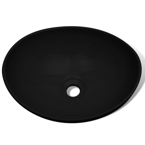 vidaXL Ceramic Basin 40x33 cm Black Ceramic