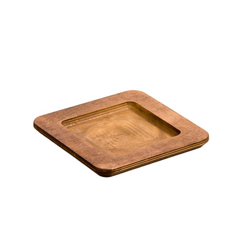 Lodge Wooden Square Wood Underliner Walnut Stain 19 cm