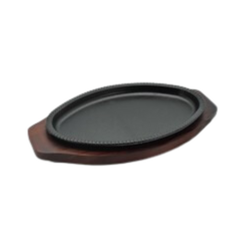 Cast Iron Steel Sizzling Plate Oval 27 cm