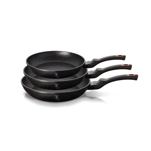 Berlinger Haus 3 Pieces Round Frypan Set Black Rose Collection