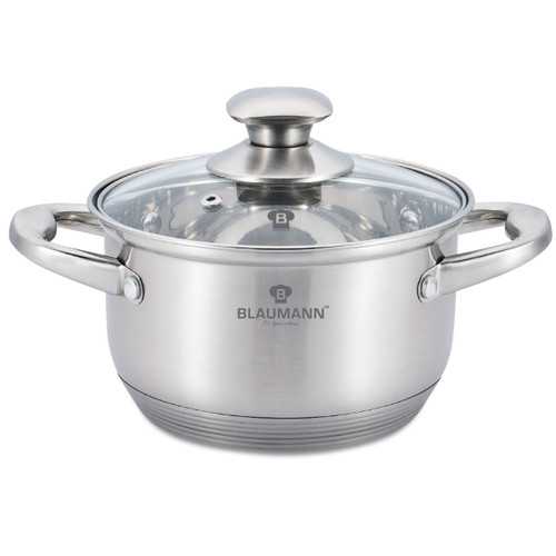 Blaumann Stainless Steel Casserole with lid 22 cm Silver