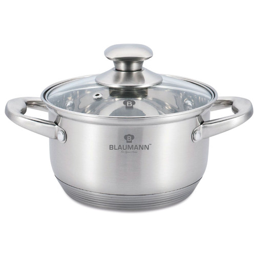 Blaumann Stainless Steel Casserole with lid 24 cm Silver