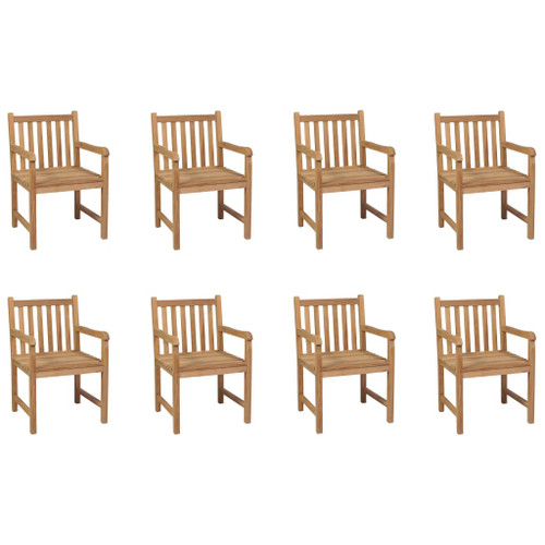 vidaXL Outdoor Chairs 8 pcs Solid Teak Wood