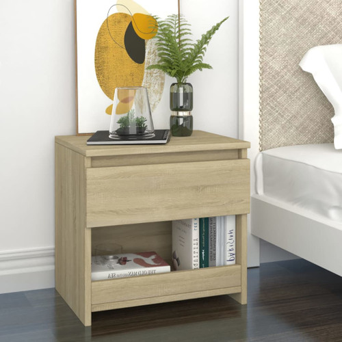 vidaXL Bedside Cabinets 2 pcs Sonoma Oak 40x30x39 cm Engineered Wood