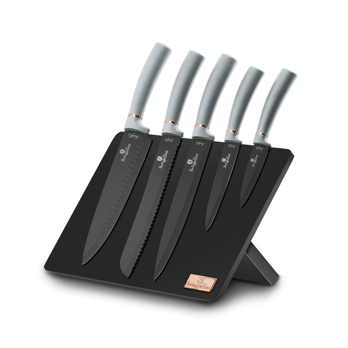 Berlinger Haus 6 Pieces Knife Set with Magnetic Stand Moonlight Collection