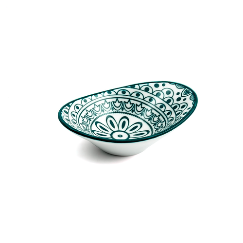 Che Brucia Arabesque Green Porcelain Oval Deep Dish 10 cm