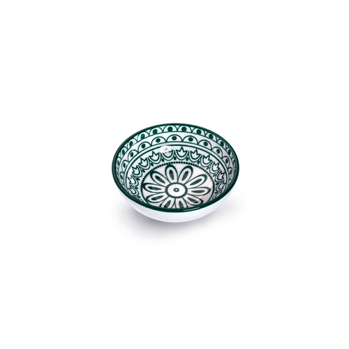 Che Brucia Arabesque Green Porcelain Round Dish 9 cm / 3.5"